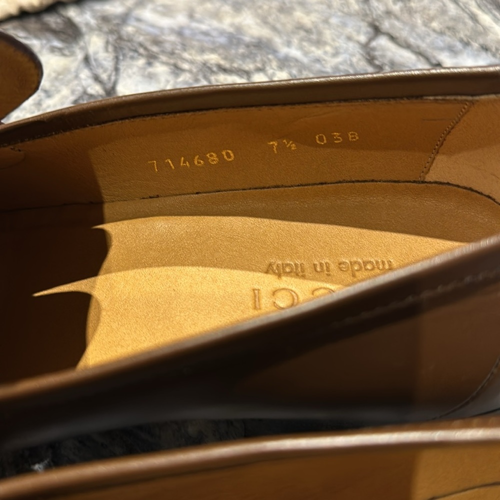 GUCCI BRAND NEW WAXED CALF BROWN SUGAR LOAFERS - Gucci size 7.5/US 9 - Picture 5 of 9